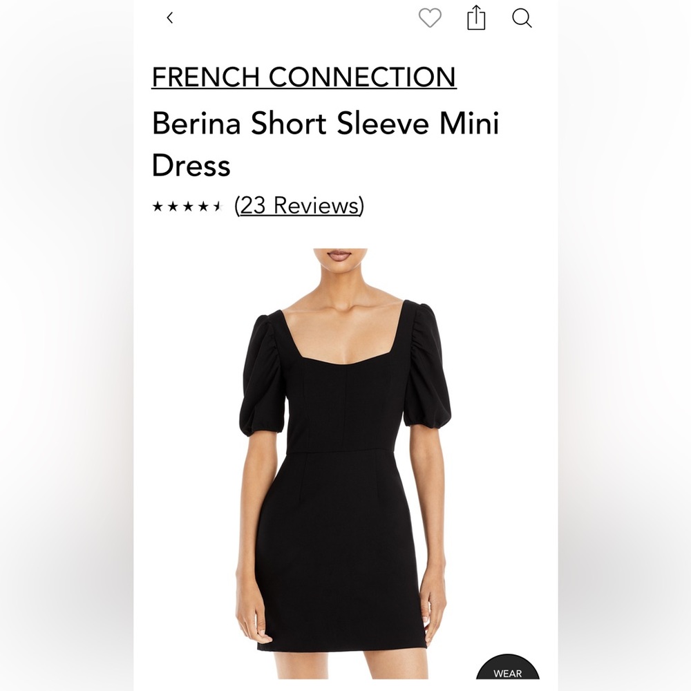 French Connection Berina Mini Dress Women’s 6, worn once